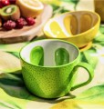 Filiżanka ceramiczna 470ml Zielona w limonkowy wzór