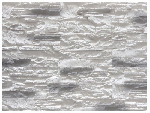 Płytka gipsowa dekoracyjna ścienna 37×9,2cm 0,4m2 Biel i szarość, imitacja kamienia