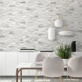 Płytka gipsowa dekoracyjna ścienna 37×9,2cm 0,4m2 Biel i szarość, imitacja kamienia