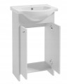 Zestaw łazienkowy szafka z umywalką lustrem baterią i syfonem 85x65cm stojąca biała Diana