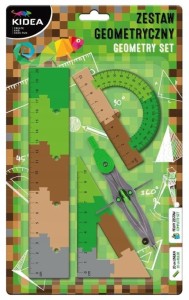 Zestaw geometryczny 20 cm 4 elementy, linijka, ekierka, kątomierz, cyrkiel