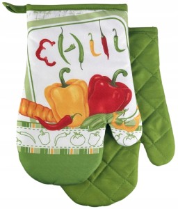Rękawice kuchenne z magnesem 2 szt. 18x27cm, poliester, motyw dekoracyjny