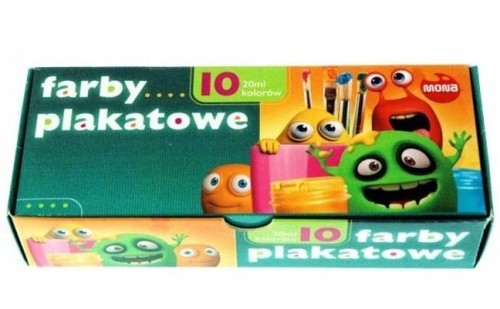 Farby plakatowe 10 kolorów po 20 ml intensywne kolory