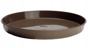 Podstawka drewnopodobna pod doniczkę 14cm Lekka, mrozoodporna, brązowa