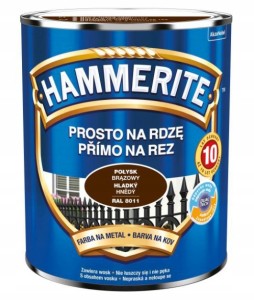 Hammerite Farba na rdzę 0,7l brązowa antykorozyjna do metalu wysoki połysk