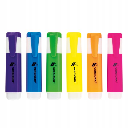 Zestaw zakreślaczy biurowych szkolnych 6 szt. flamastry 6 kolorów