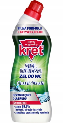 Żel do WC Kret 750ml dezynfekujący I usuwający kamień, zapachy i osady