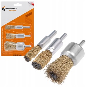 Zestaw drucianych szczotek 3 szt. do wkrętarki wiertarki