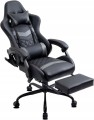 Fotel gamingowy AXEL z podnóżkiem czarny, obrotowy i ergonomiczny