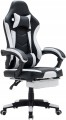 Fotel gamingowy VIPER czarno-biały kubełkowy, ergonomiczny z podnóżkiem