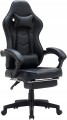 Fotel gamingowy VIPER czarny z podnóżkiem kubełkowy i ergonomiczny