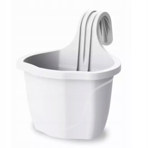 Skrzynka balkonowa z uchwytem biała 23 x 18 cm doniczka plastikowa