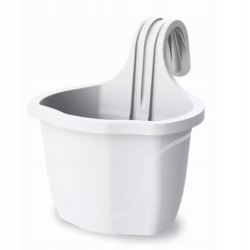 Skrzynka balkonowa z uchwytem biała 23 x 18 cm doniczka plastikowa