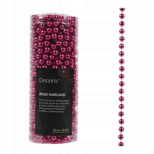 Girlanda świąteczna błyszcząca Fuksja 10m łańcuch choinkowy