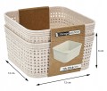 Koszyki do przechowywania zestaw 2 sztuk plastikowe, beżowe 12x12x6cm