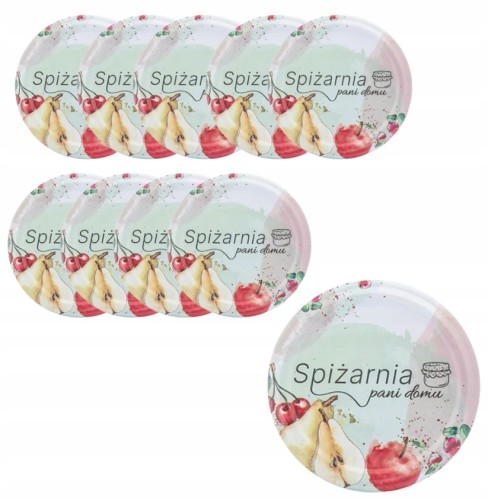 Komplet 10 sztuk zakrętek do słoików fi 66 pastelowe, na domowe przetwory