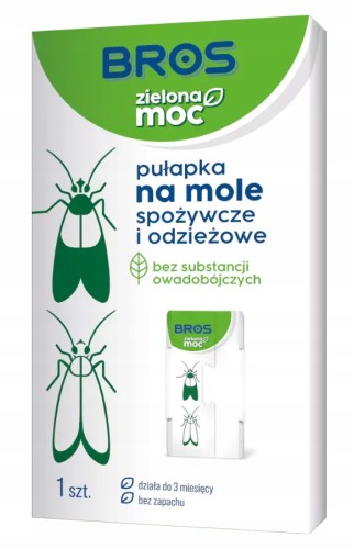Bros Zielona Moc Pułapka na mole spożywcze i odzieżowe 1szt feromonowa