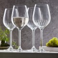 Kieliszki do wina białego 380 ml zestaw 4 sztuki, szkło ryflowane