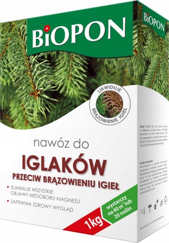 Nawóz do iglaków przeciw brązowieniu igieł Biopon 1kg