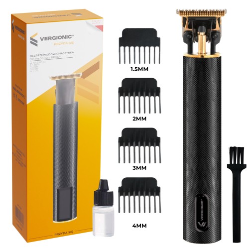 Maszynka bezprzewodowa do strzyżenia włosów i brody 4 nasadki, 90 min pracy