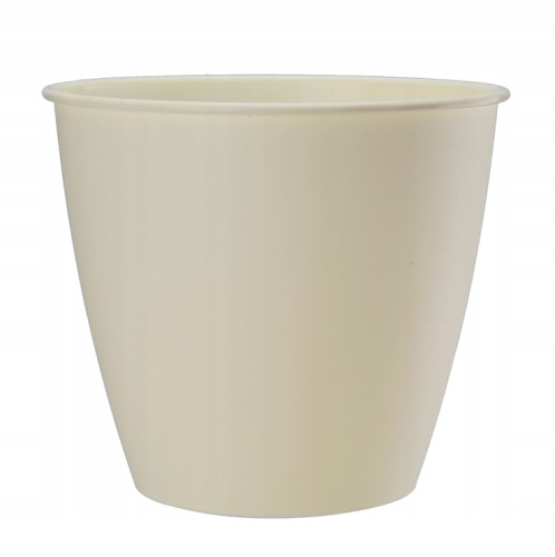 Doniczka kremowa plastikowa 15 x 15 x 13,9 cm dekoracyjna Azalia