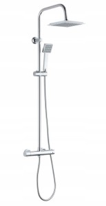 Zestaw natryskowy z deszczownicą chrom 110 cm 1-funkcyjna z termostatem Neo Joko Square