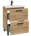 Zestaw łazienkowy szafka z umywalką Oria 60 cm bateria korek click-clack syfon