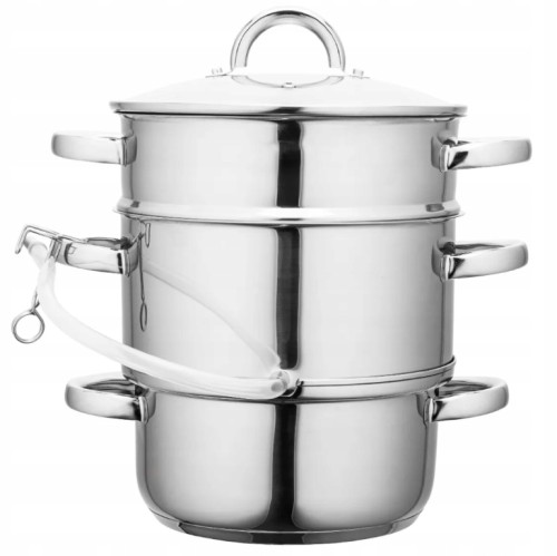 Sokownik parowy 8l ze stali nierdzewnej na gaz i indukcję, z wężykiem