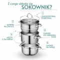 Sokownik parowy 8l ze stali nierdzewnej na gaz i indukcję, z wężykiem