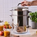 Sokownik parowy 8l ze stali nierdzewnej na gaz i indukcję, z wężykiem