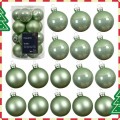 Zestaw 16 szklanych bombek choinkowych 3,5 cm zielona matcha mat i błysk