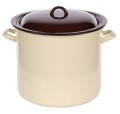 Garnek emaliowany 14,2l z pokrywką duży 28cm kremowy gaz indukcja