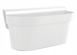 Skrzynka balkonowa z uchwytem biała plastikowa na kwiatki