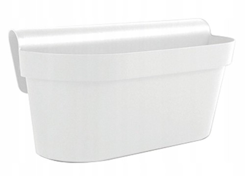 Skrzynka balkonowa z uchwytem biała plastikowa na kwiatki