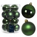 Zestaw 16 sztuk bombek szklanych zielonych 8cm mat połysk