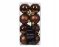 Zestaw 16 bombek choinkowych nietłukących w kolorze espresso mat błysk 4 cm