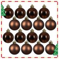 Zestaw 16 bombek choinkowych nietłukących w kolorze espresso mat błysk 4 cm