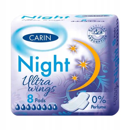 Podpaski higieniczne na noc CARIN ULTRA NIGHT 8 szt