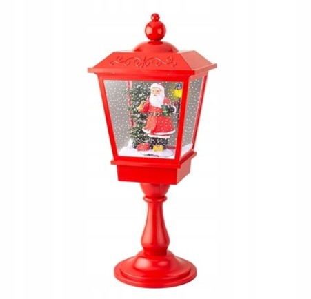 Latarnia Figurka LED Święty Mikołaj z Muzyką i Ruchem 27x27x70cm