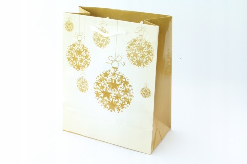 Świąteczna Torba Prezentowa Złota 23x19x10cm