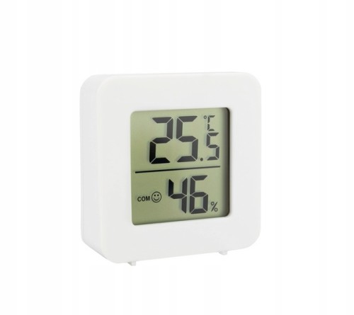 Bezprzewodowa stacja pogody biała kwadratowa mała