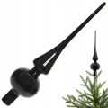 Czubek na choinkę szklany 26 cm w szpic czarny błyszczący elegancki stylowy