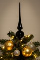 Czubek na choinkę szklany 26 cm w szpic czarny błyszczący elegancki stylowy