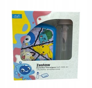Zestaw Pokemon Butelka filtrująca Dafi Soft 500ml + śniadaniówka