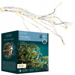 Lampki choinkowe światełka ciepły biały LED 408 diod 180cm