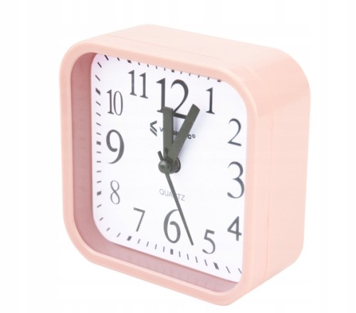 Zegarek budzik stojący kwadratowy 9,5cm minimalistyczny mix