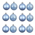 Zestaw bombek choinkowych 12 szt. błękitne gładkie z połyskiem