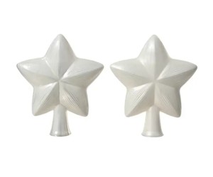 Szklany czubek choinkowy szpic 17cm biały świąteczny gwiazda 1szt