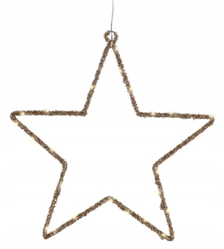 Lampka Świąteczna Wisząca Gwiazda Złota LED 38x38cm