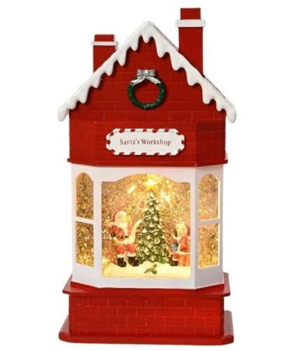 Figurka Warsztat Świętego Mikołaja Świąteczna LED 28,8cm